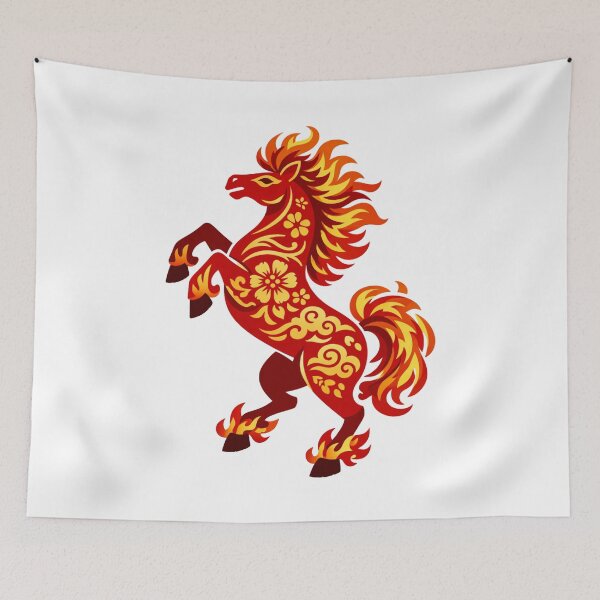 Item preview, Traditional Chinese Fire Horse Papercut Style Art designed and sold by Vendeloc.