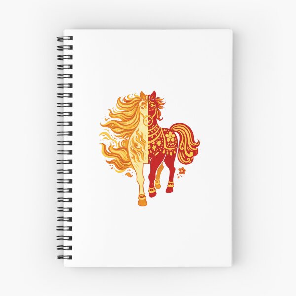 Item preview, Yin Yang Fire Horse Lunar New Year Zodiac Illustration designed and sold by Vendeloc.