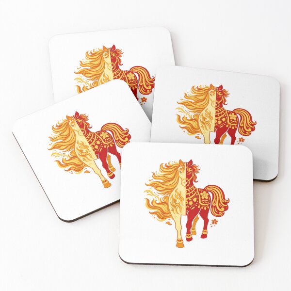 Item preview, Yin Yang Fire Horse Lunar New Year Zodiac Illustration designed and sold by Vendeloc.