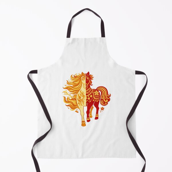 Item preview, Yin Yang Fire Horse Lunar New Year Zodiac Illustration designed and sold by Vendeloc.