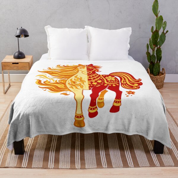 Item preview, Yin Yang Fire Horse Lunar New Year Zodiac Illustration designed and sold by Vendeloc.
