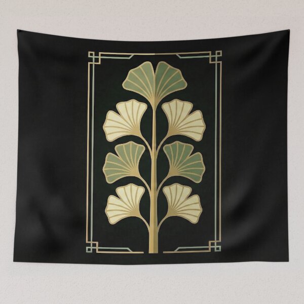 Item preview, Ginkgo Leaf Stem – Architectural Botanical Emblem designed and sold by SavinMercantile.