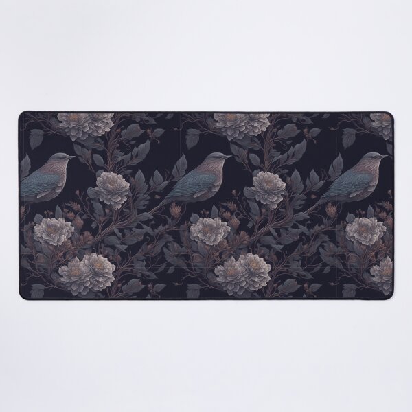 Item preview, Victorian moody dark bird and purple florals designed and sold by hollycooper.