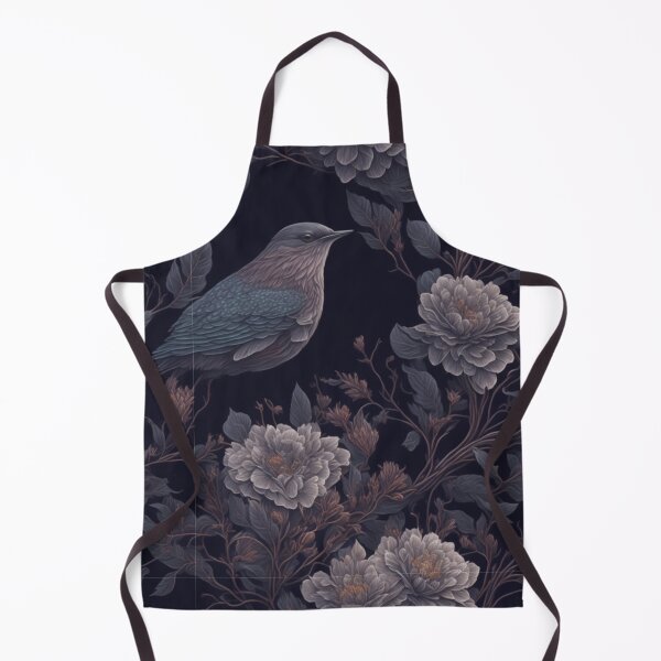 Item preview, Victorian moody dark bird and purple florals designed and sold by hollycooper.