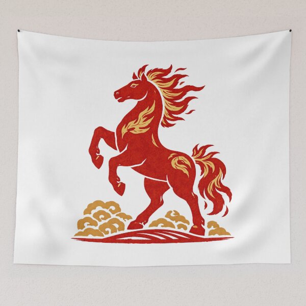 Item preview, Traditional Chinese Fire Horse Papercut Style Art designed and sold by Vendeloc.