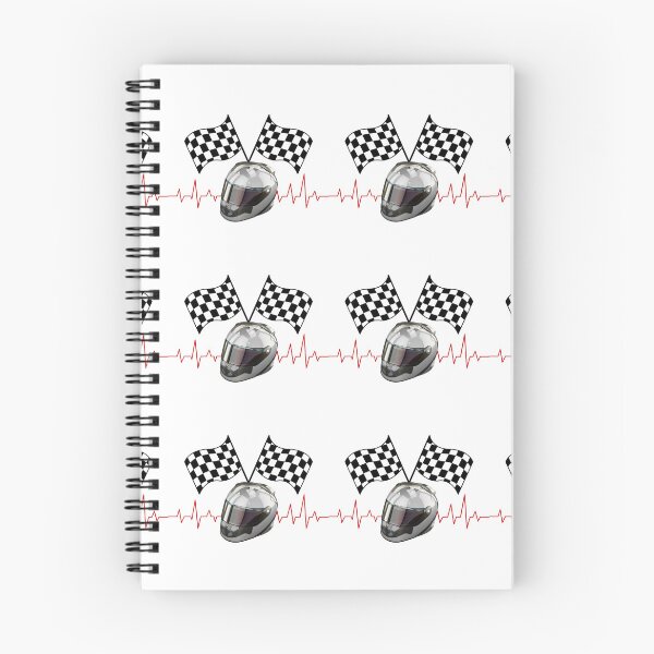 Item preview, Formula One Helmet with Checkered Flags & Red Heartbeat designed and sold by ShadeScapeArt.