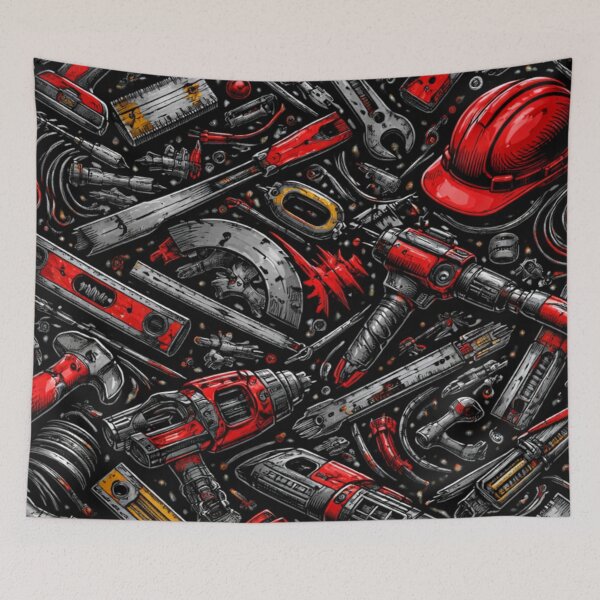 Item preview, Construction Tools Pattern Art designed and sold by Bellassi.
