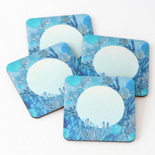 Item preview, Blue flora design with blank space designed and sold by anytka.
