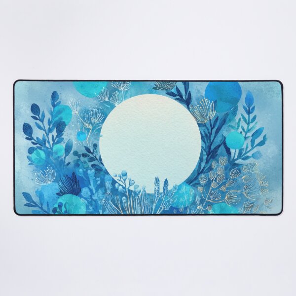 Item preview, Blue flora design with blank space designed and sold by anytka.