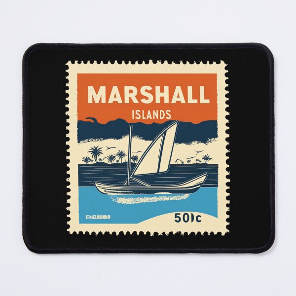 Item preview, Vintage Marshall Islands Postage Stamp Art - Walap Sailing Canoe designed and sold by tiigerdad.