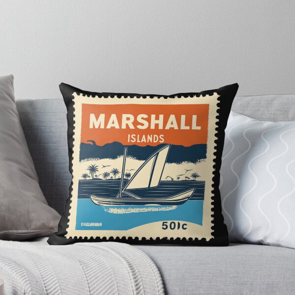 Item preview, Vintage Marshall Islands Postage Stamp Art - Walap Sailing Canoe designed and sold by tiigerdad.