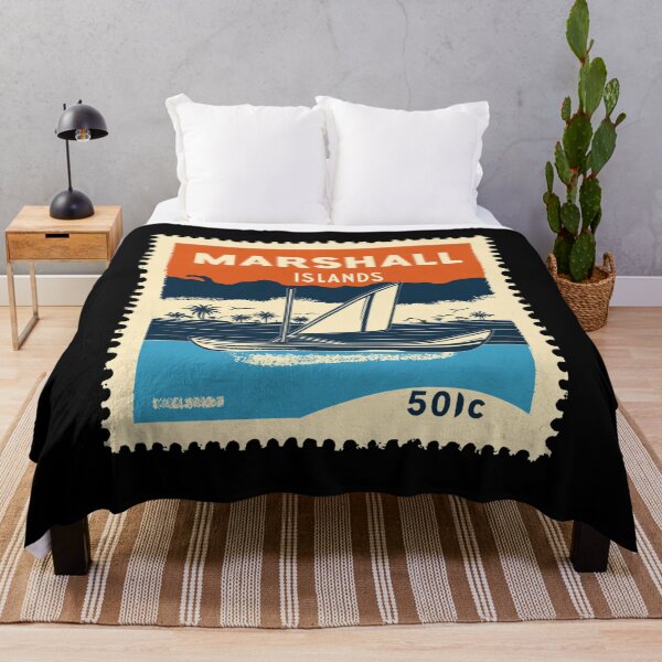 Item preview, Vintage Marshall Islands Postage Stamp Art - Walap Sailing Canoe designed and sold by tiigerdad.