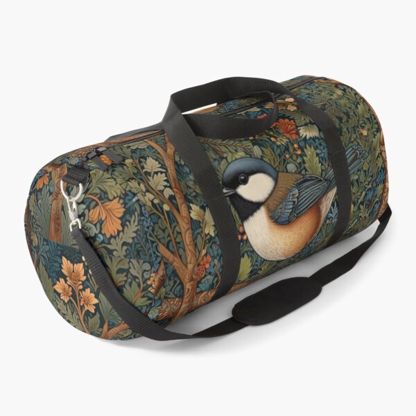 Item preview, Chickadee Bird in woodland landscape art nouveau stlye designed and sold by hollycooper.