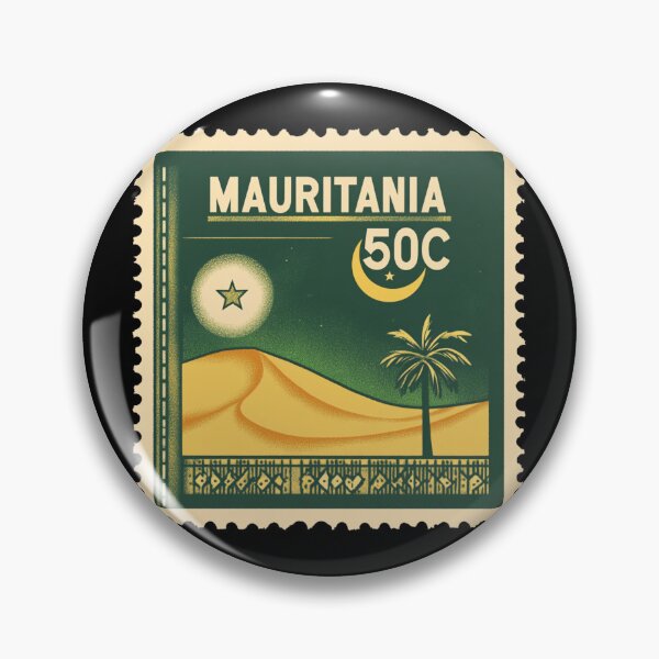 Item preview, Vintage Mauritania Postage Stamp Art - Sahara Desert & Crescent designed and sold by tiigerdad.