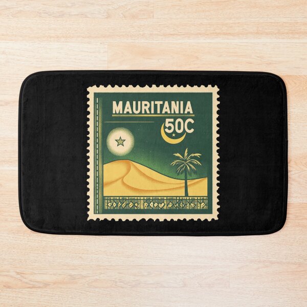 Item preview, Vintage Mauritania Postage Stamp Art - Sahara Desert & Crescent designed and sold by tiigerdad.