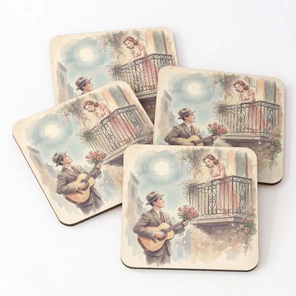 Item preview, Retro Romance: 1950s Serenade & Roses Valentine's Day Illustration designed and sold by 1950s ⭐⭐⭐⭐⭐.