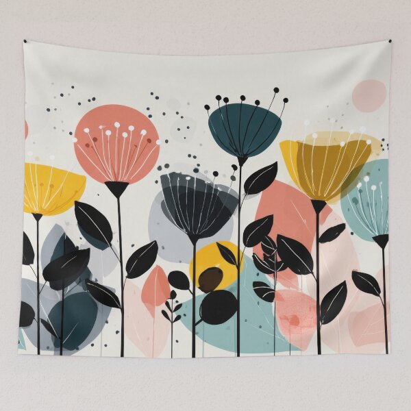 Aperçu de l'œuvre Motifs de fleurs et de feuilles colorées créée et vendue par anytka.