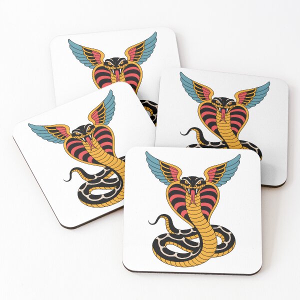 Item preview, Winged Cobra Snake – Vintage American Traditional Tattoo Flash designed and sold by Snifferius.