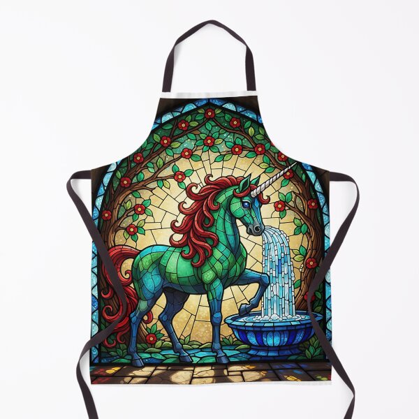 Item preview, Gothic Stained Glass Unicorn - Sacred Fountain Art designed and sold by SHK-Designs.