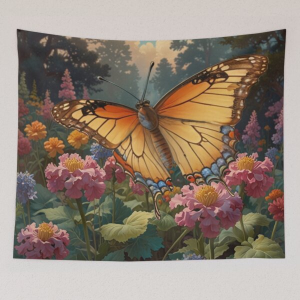 Item preview, Elegant soft pastel victorian floral garden with butterfly  designed and sold by hollycooper.