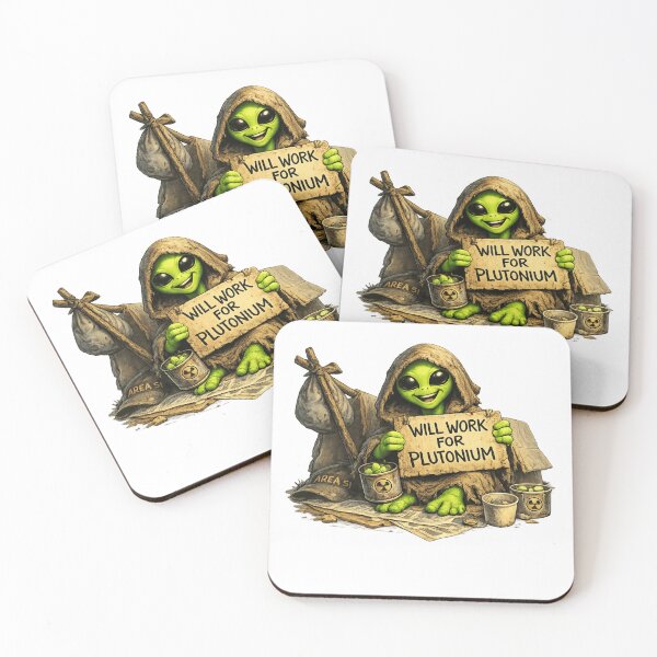 Item preview, Funny Homeless Alien Will Work For Plutonium  designed and sold by ttuniques.