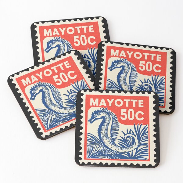 Item preview, Vintage Mayotte Postage Stamp Art - Seahorse Island & Coral designed and sold by tiigerdad.