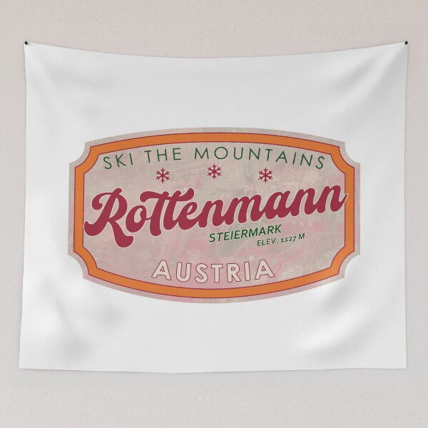 Item preview, Rottenmann, Austria, Steiermark, Ski, textured skiing badge designed and sold by Wanderful-roads.