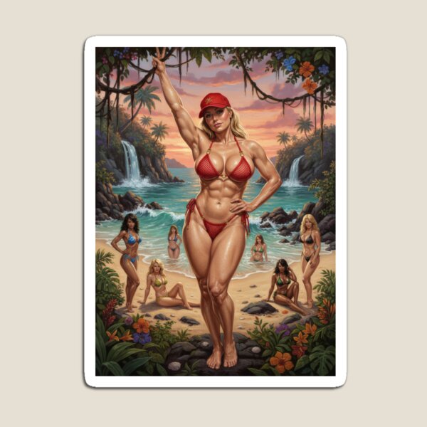Item preview, Strong beautiful blonde woman on the tropics. designed and sold by Chubby Chase.