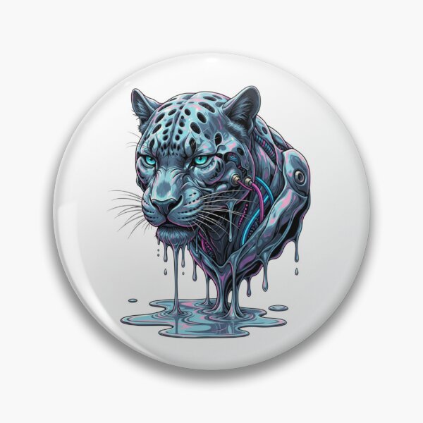 Artikelvorschau, Bio-Metallic Panther: Schimmerndes Flüssigchrom Streetwear entworfen und verkauft von Blue Bird Designs.