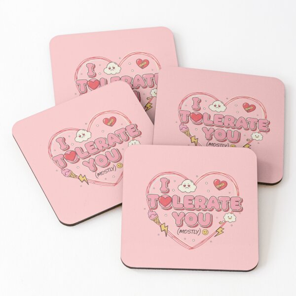 Item preview, I Tolerate You (Mostly)  Funny Valentine’s Day Sarcastic Quote Design designed and sold by Ditstyle.