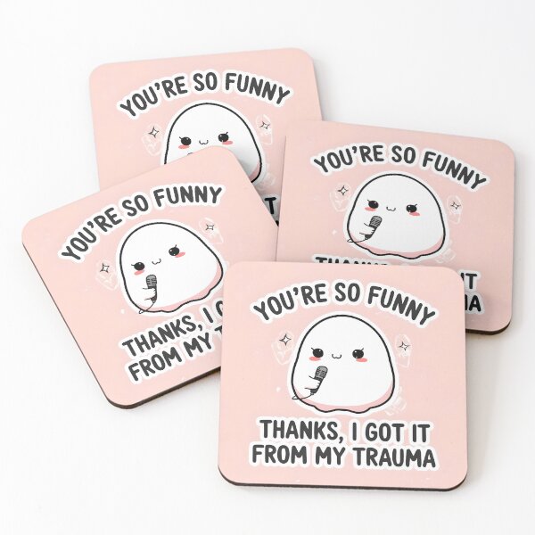 Item preview, Trauma Humor Sticker - Thanks, I Got It From My Trauma Kawaii Meme designed and sold by Flow19.
