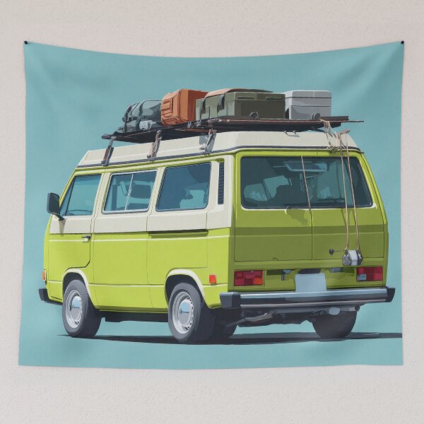 Item preview, Vintage van with luggage on top designed and sold by anytka.