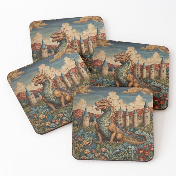 Item preview, Dragons of the Old realm, a dragons tale, vintage art nouveau designed and sold by hollycooper.