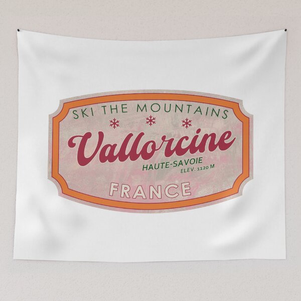 Item preview, Vallorcine, France, Haute-Savoie, Ski, textured skiing badge designed and sold by Wanderful-roads.