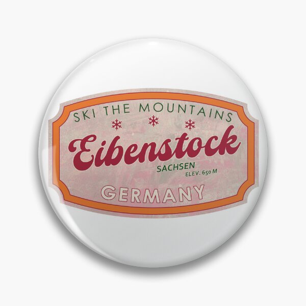 Item preview, Eibenstock, Germany, Sachsen, Ski, textured skiing badge designed and sold by Wanderful-roads.