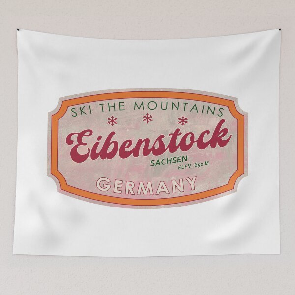 Item preview, Eibenstock, Germany, Sachsen, Ski, textured skiing badge designed and sold by Wanderful-roads.