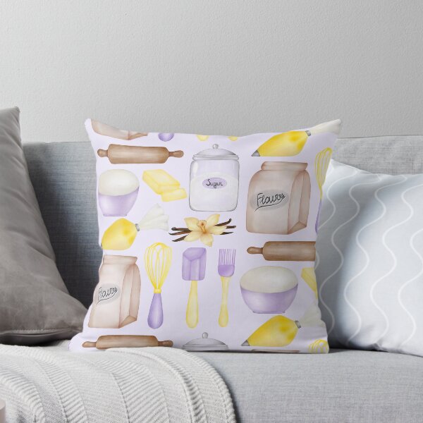 Item preview, Watercolor Baking Essentials Flour Sugar Rolling Pin Pastry Tools designed and sold by katasonovaart.