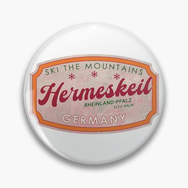 Item preview, Hermeskeil, Germany, Rheinland-Pfalz, Ski, textured skiing badge designed and sold by Wanderful-roads.