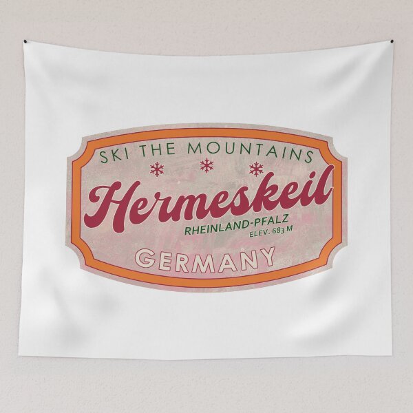 Item preview, Hermeskeil, Germany, Rheinland-Pfalz, Ski, textured skiing badge designed and sold by Wanderful-roads.