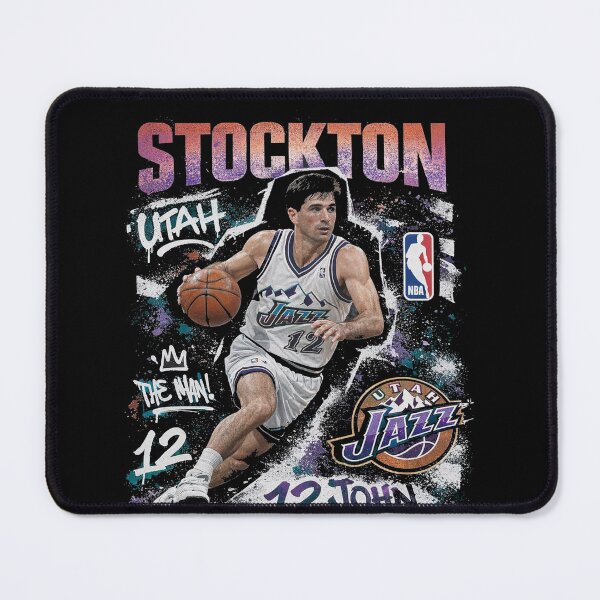 Item preview, John Stockton Throwback Flow – Utah Jazz Floor General in Retro Splash designed and sold by TheArtOfCar.