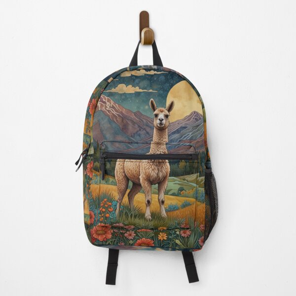 Item preview, Retro boho chic Llama Alpaca mountain scene designed and sold by hollycooper.