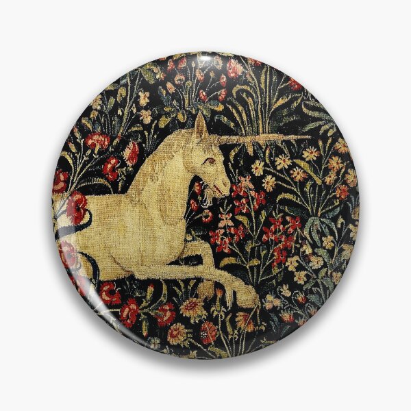 Item preview, Medieval Unicorn Midnight Floral Tapestry designed and sold by Epitome Girl.