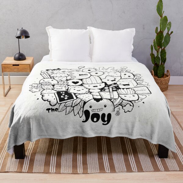 Item preview, Find The Joy | Cute Kawaii Doodle Art (Black & White) designed and sold by Unstocks.