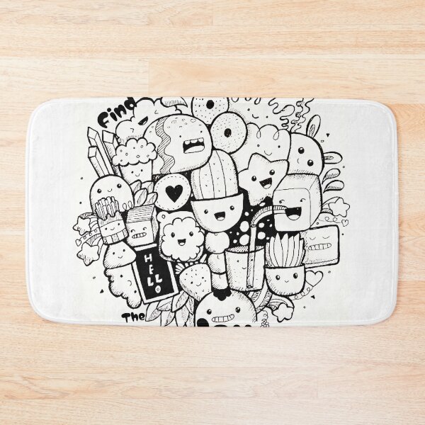 Item preview, Find The Joy | Cute Kawaii Doodle Art (Black & White) designed and sold by Unstocks.