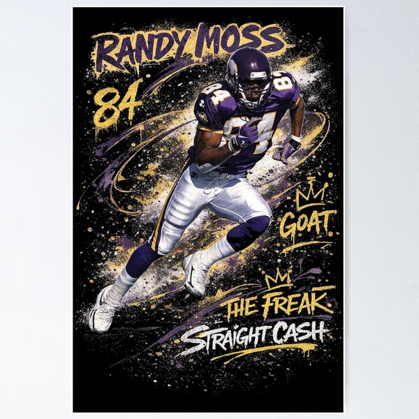 Item preview, Randy Moss GOAT Mode – Minnesota Vikings #84 in Graffiti Swagger designed and sold by TheArtOfCar.