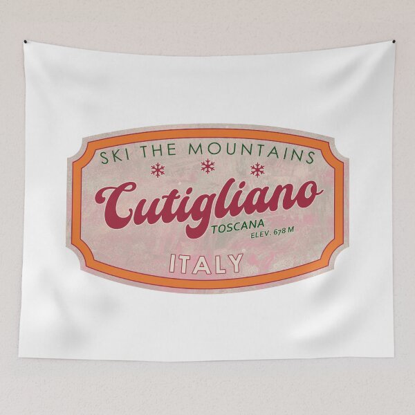 Item preview, Cutigliano, Italy, Toscana, Ski, textured skiing badge designed and sold by Wanderful-roads.