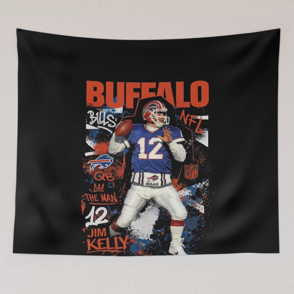 Item preview, Jim Kelly Heat Check – Buffalo Bills QB #12 in Grit & Glory designed and sold by TheArtOfCar.