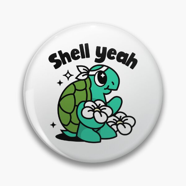 Item preview, Shell Yeah – Cute Happy Turtle Pun Illustration designed and sold by Homelife3.