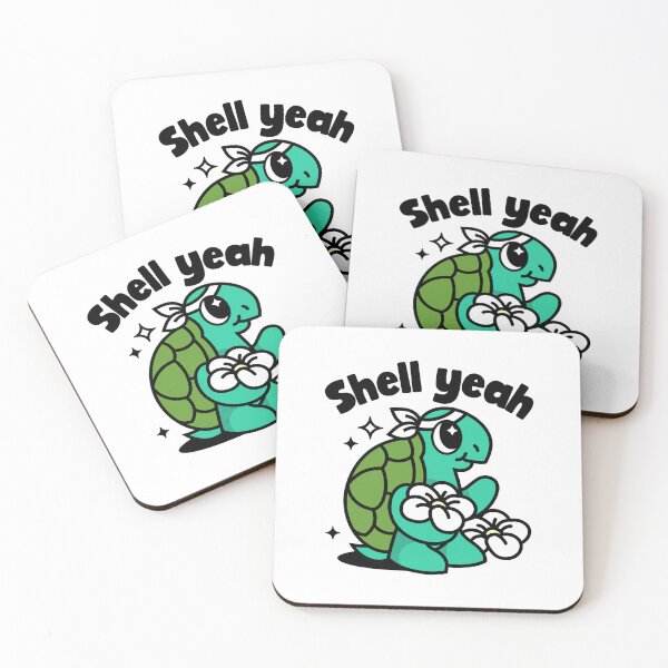Item preview, Shell Yeah – Cute Happy Turtle Pun Illustration designed and sold by Homelife3.
