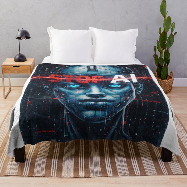 Item preview, Human Mode: Active – Cyberpunk AI Portrait designed and sold by OxiSkor.